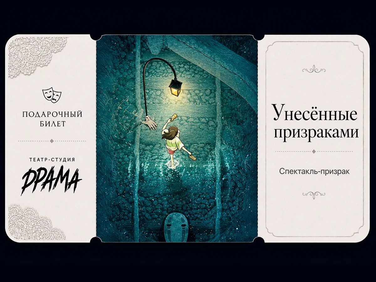 Билет в театр "Унесённые призраками"