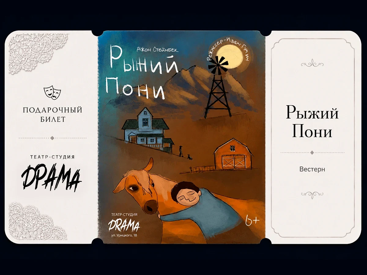 Билет в театр "Рыжий Пони"