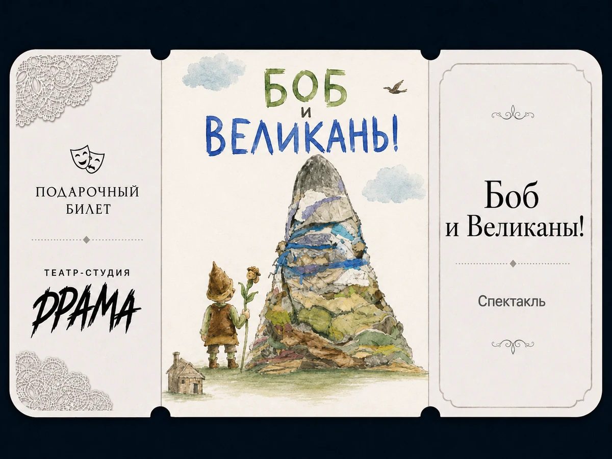 Билет в театр на постановку "Боб и великаны"