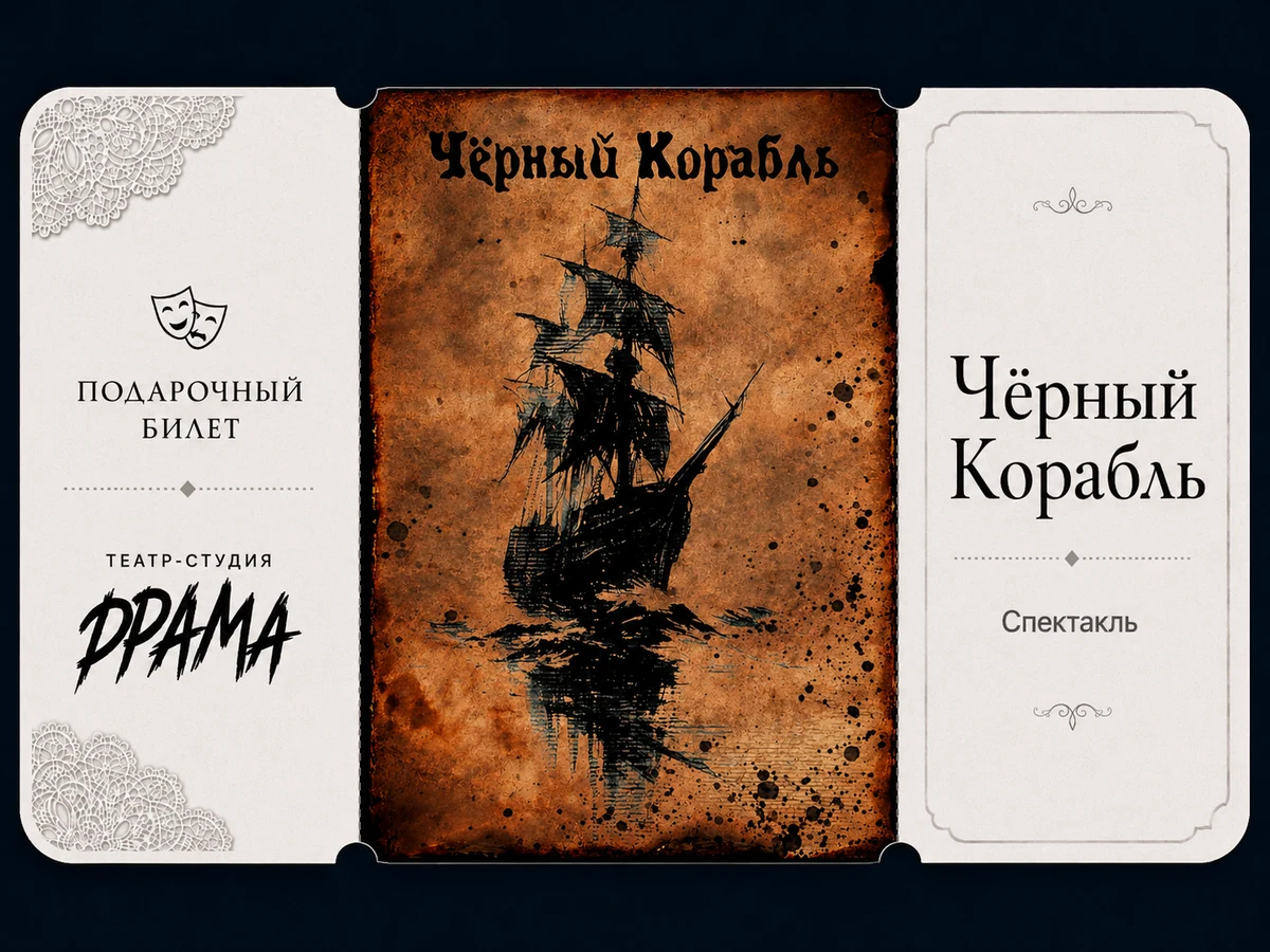 Билет в театр на постановку "Черный корабль"